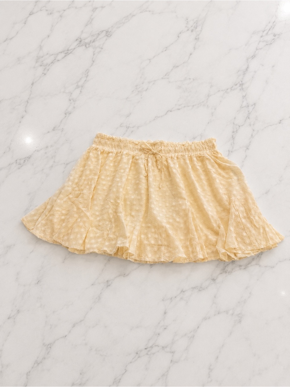 White Birch Cream Swiss Dot Ruffle Skort Plus Size 1X